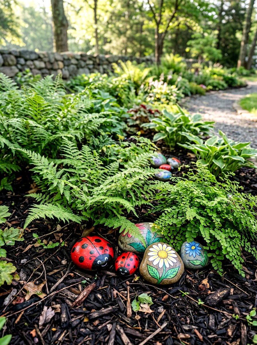 Painted rock garden - 25 Spring Craft Ideas for Kids