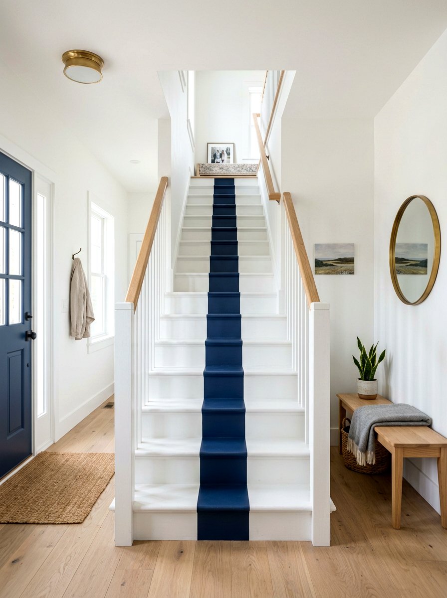 Painted staircase runners - 25 Spring Color Block Decor Ideas