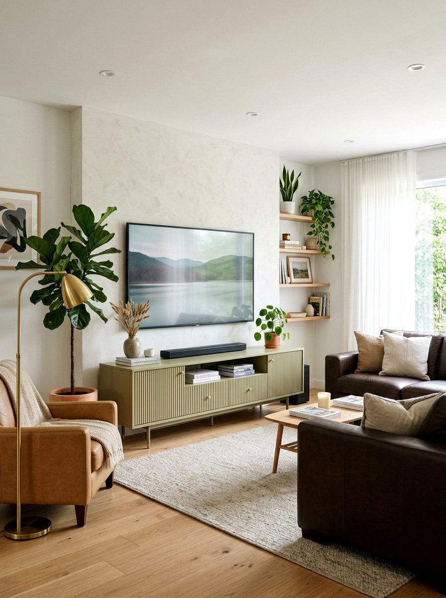 Pale Olive TV Stand - 25 Spring Chalk Paint Furniture Ideas