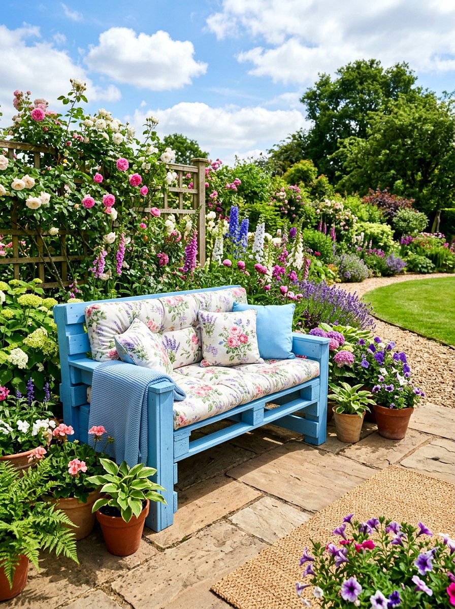 Pallet Garden Bench - 25 Spring Upcycled Decor Ideas