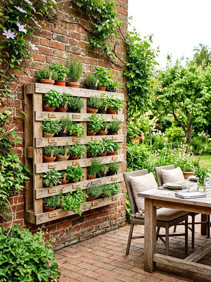 Pallet Herb Wall - 25 Spring Herb Planter Ideas