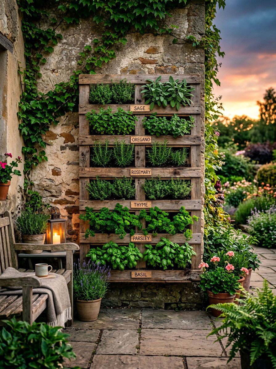 Pallet Wood Garden - 25 Spring Herb Garden Decor Ideas