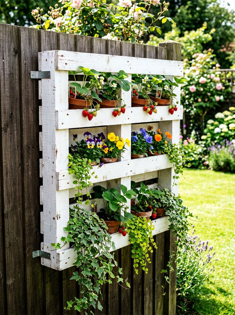 Pallet Wood Shelf - 25 Spring Outdoor Shelf Decor Ideas