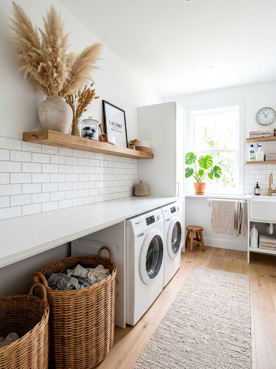 Pampas Grass Laundry Room Decor - 25 Spring Dried Pampas Grass Ideas