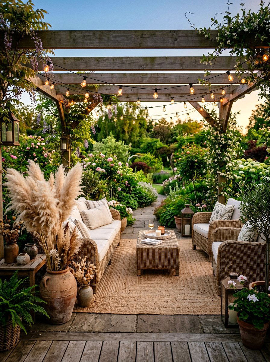 Pampas Grass Outdoor Patio Decor - 25 Spring Dried Pampas Grass Ideas