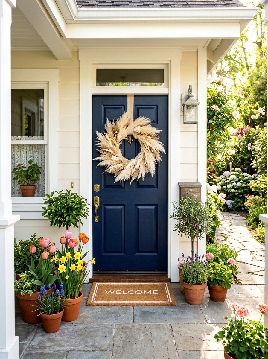 Pampas Grass Wreath For Front Door - 25 Spring Dried Pampas Grass Ideas