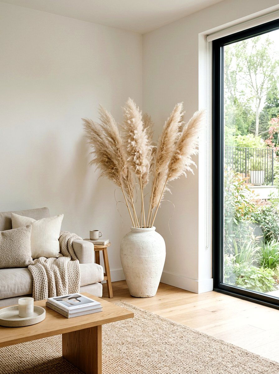 Pampas grass arrangement - 25 Spring Dried Flower Ideas