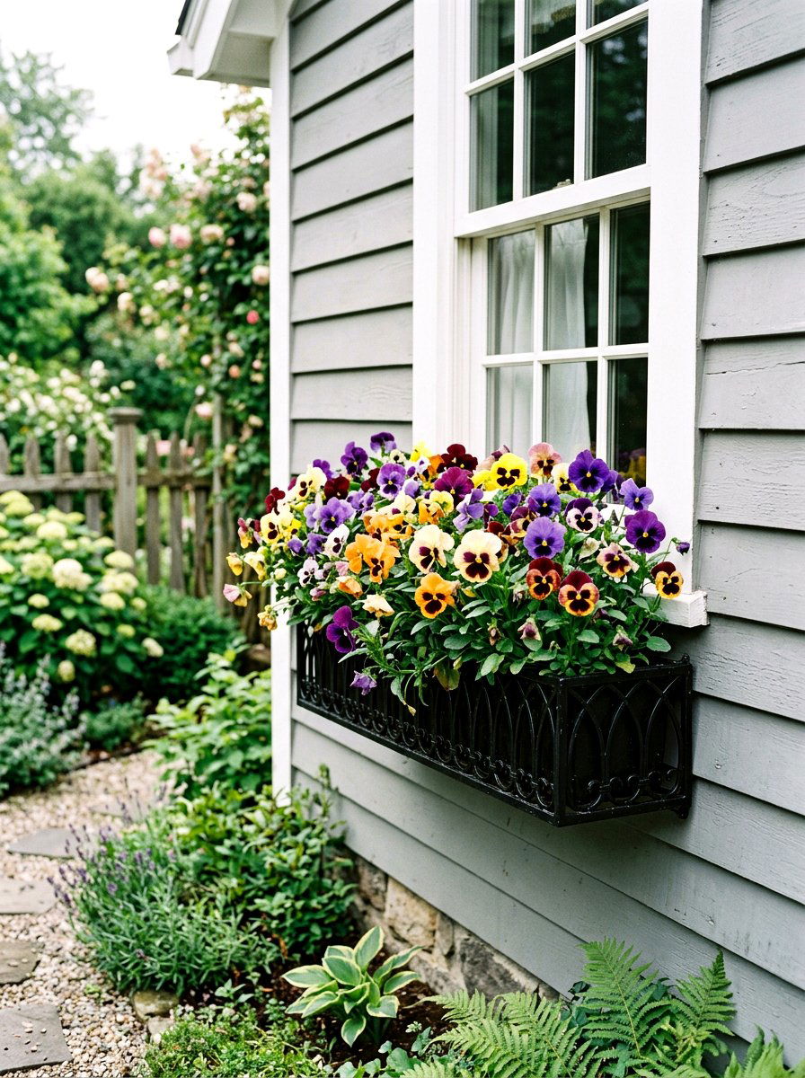 Pansy Flower Box - 25 Spring Flowering Plant Ideas