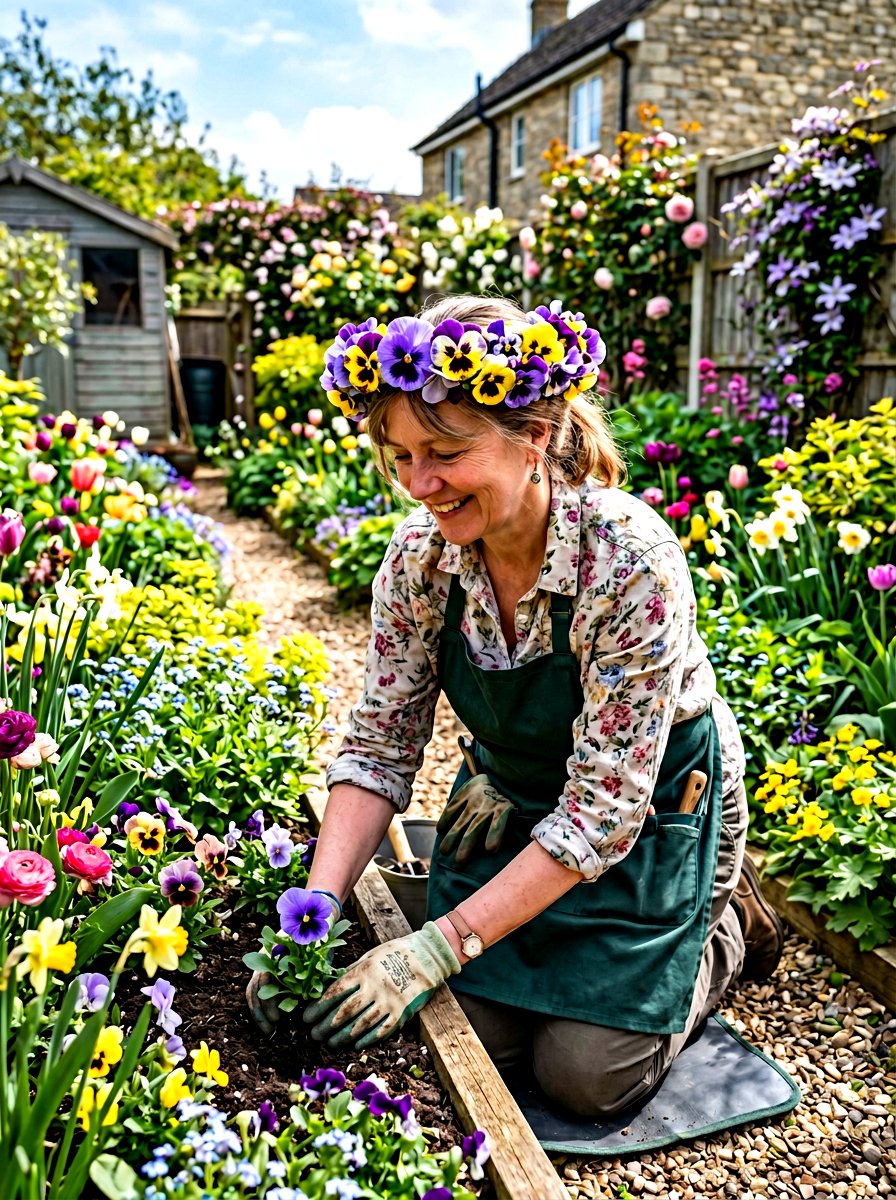 Pansy Flower Crown - 25 Spring Flower Crown Ideas