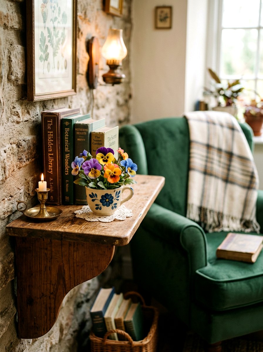 Pansy Small Corner Nook - 25 Spring Silk Flower Arrangement Ideas