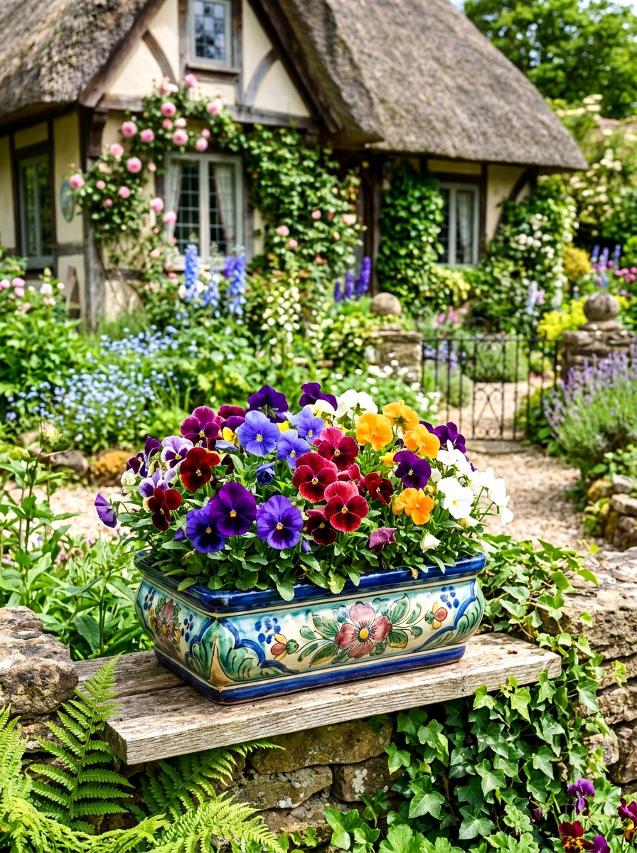 Pansy Viola Mix - 25 Spring Window Box Planter Ideas