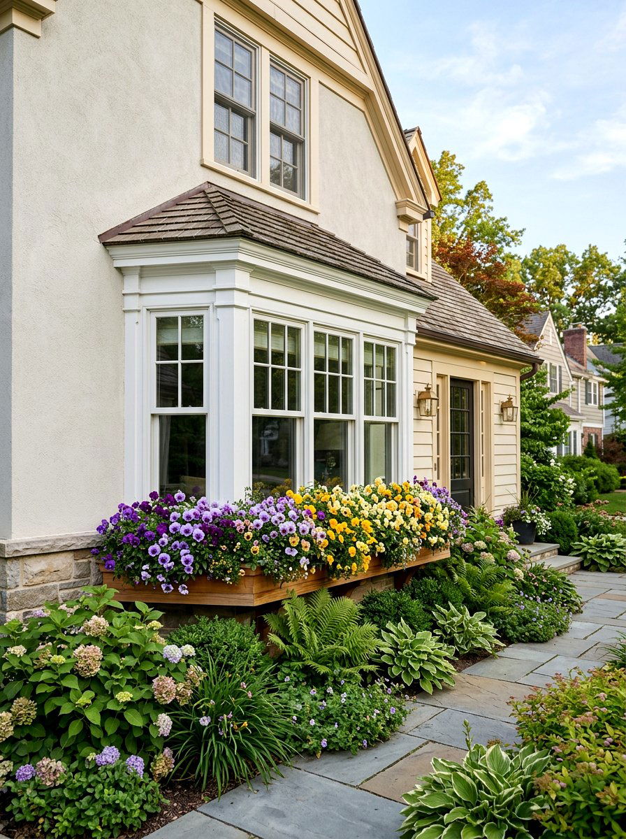 Pansy Window Box - 25 Spring Flower Box Ideas