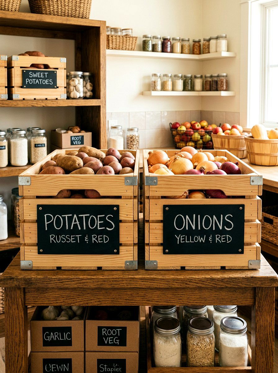 Pantry Crate Food Bin - 25 Spring Vintage Crate Decor Ideas