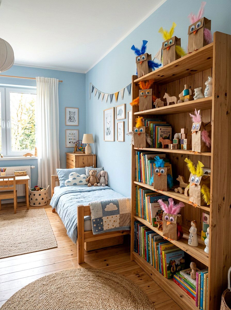 Paper Bag Bird - 25 Spring Kids Craft Ideas