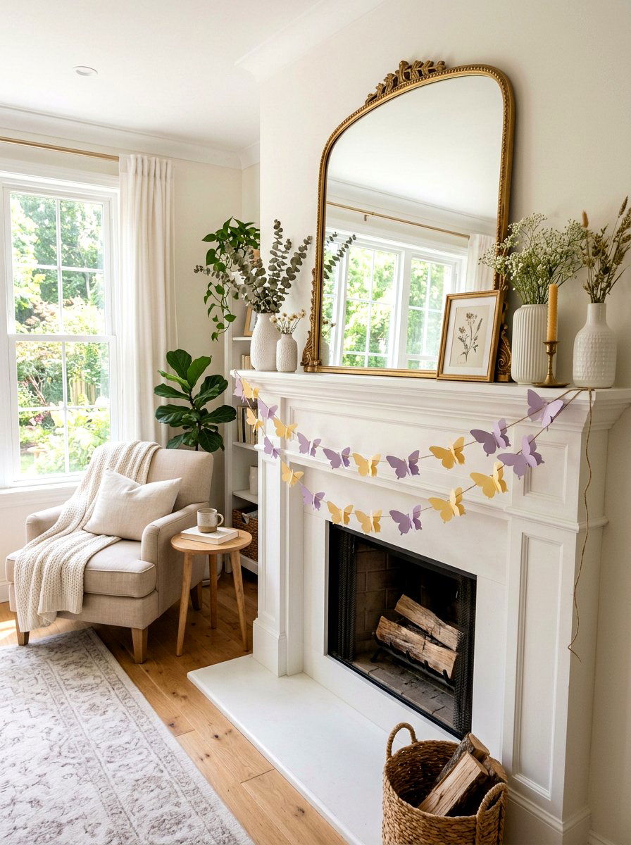 Paper Butterfly Garland - 25 Spring DIY Garland Ideas