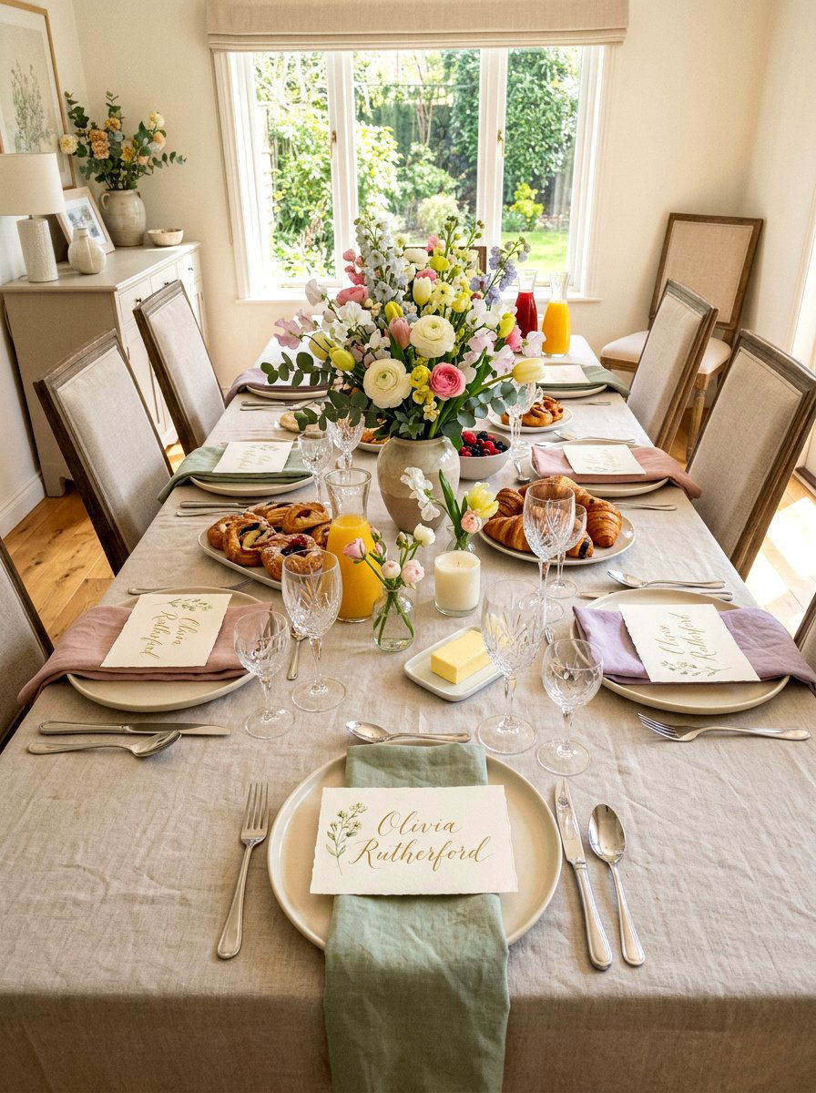 Paper Dinner Place Card - 25 Spring Hand Lettering Decor Ideas
