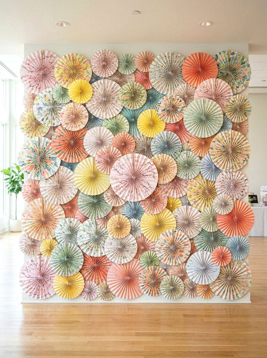 Paper Fan Backdrop - 25 Spring Photo Booth Ideas