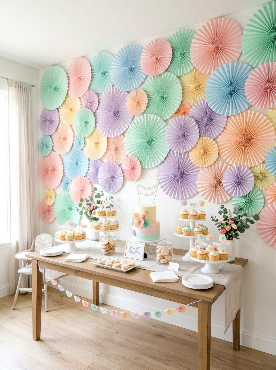 Paper Fan Decoration - 25 Spring Tea Party Decor Ideas
