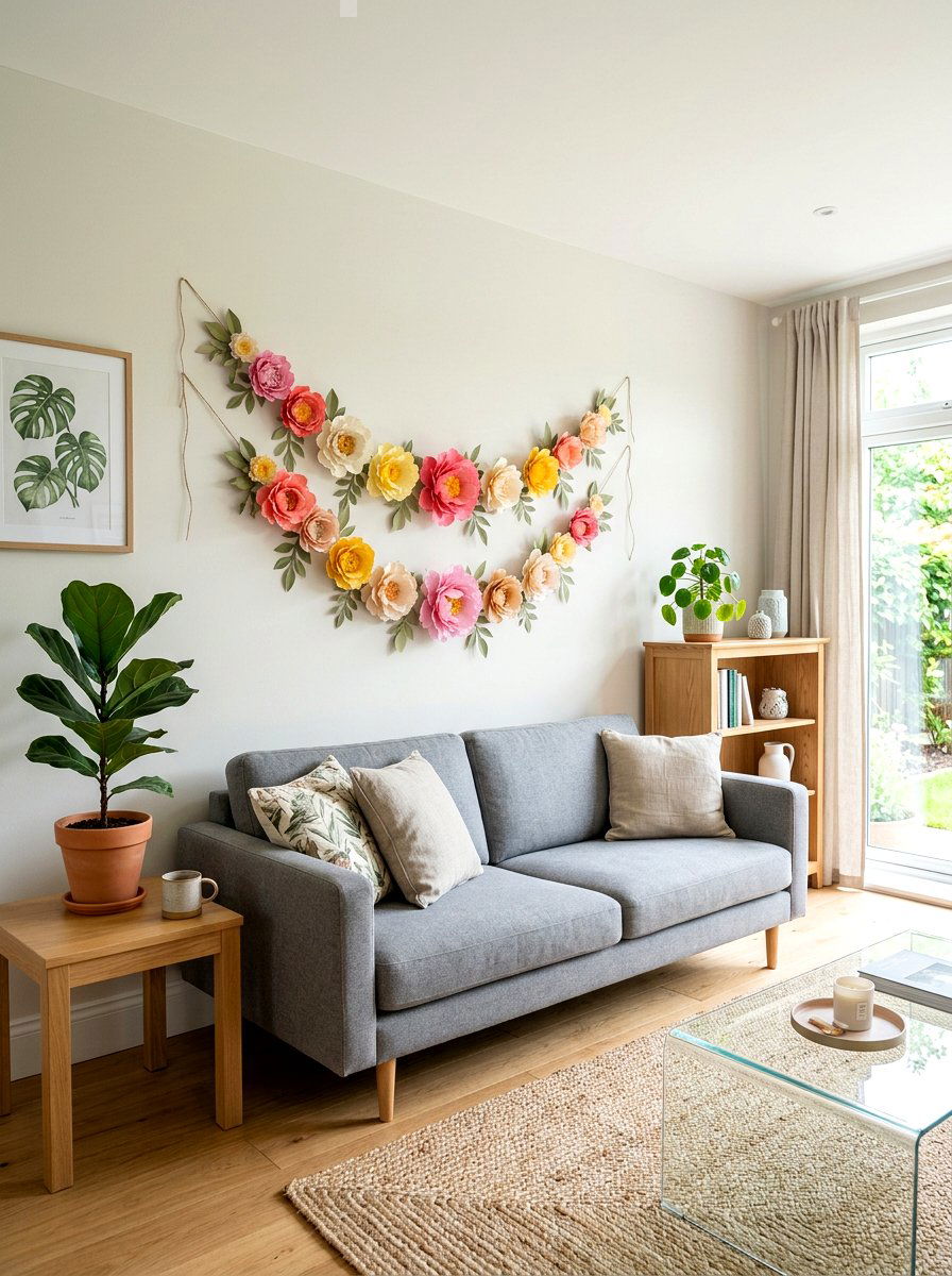 Paper Flower Garland - 25 Spring Bunting Ideas