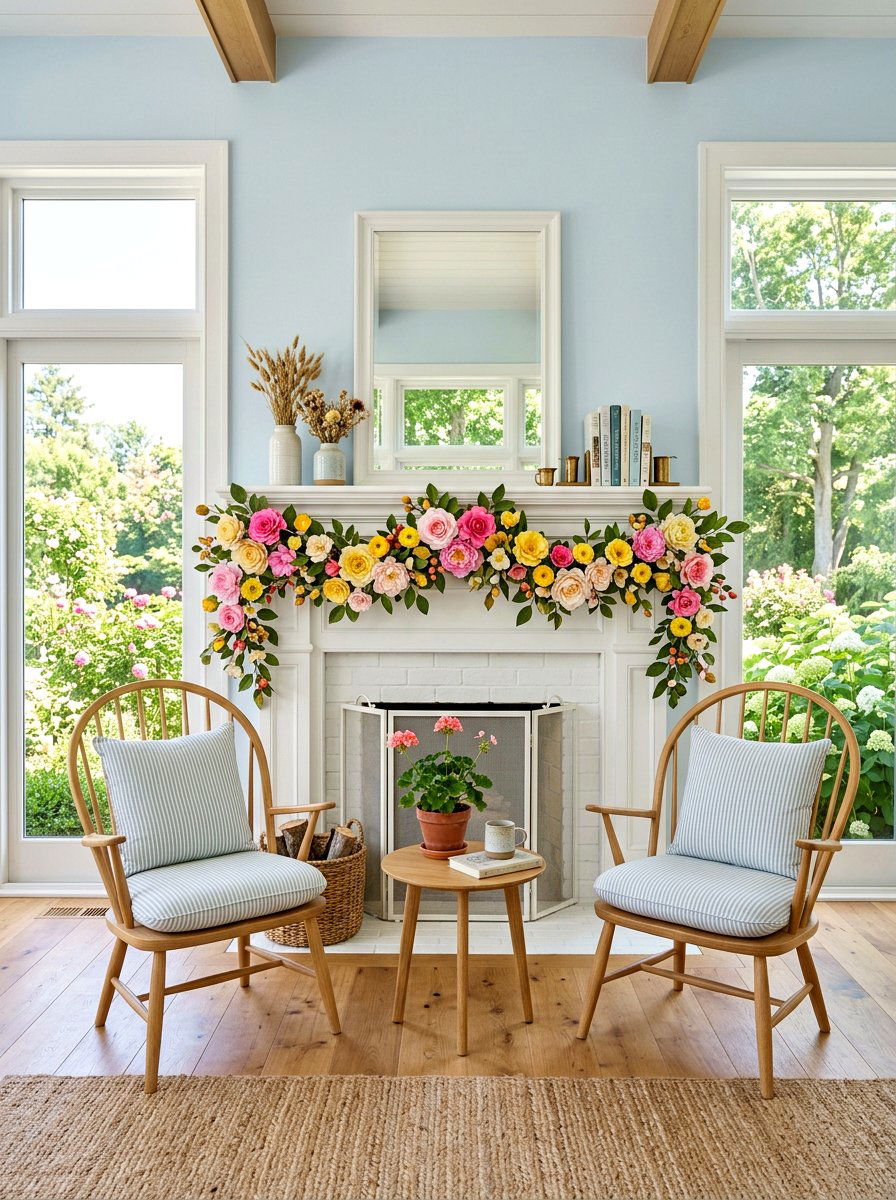 Paper Flower Garland - 25 Spring Garland Craft Ideas