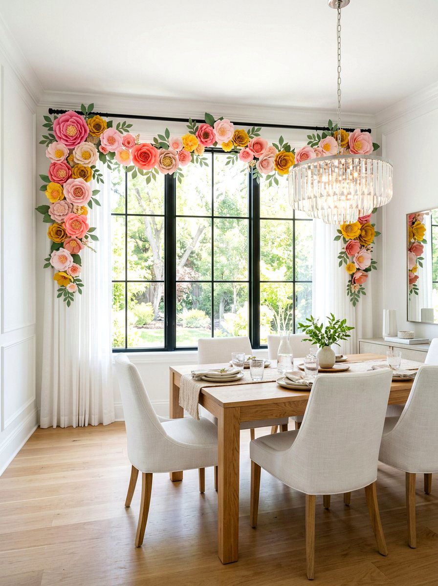 Paper Flower Garland - 25 Spring Banner Ideas