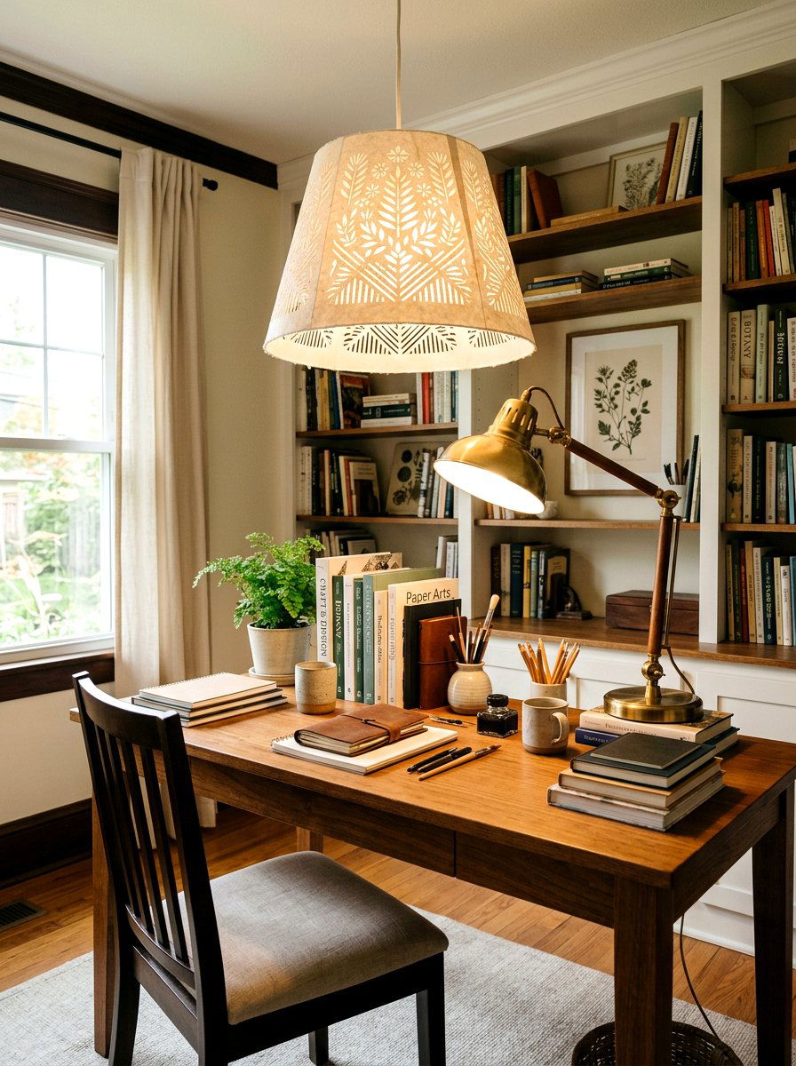 Paper Lamp Shade Stencil - 25 Spring Stencil Decor Ideas