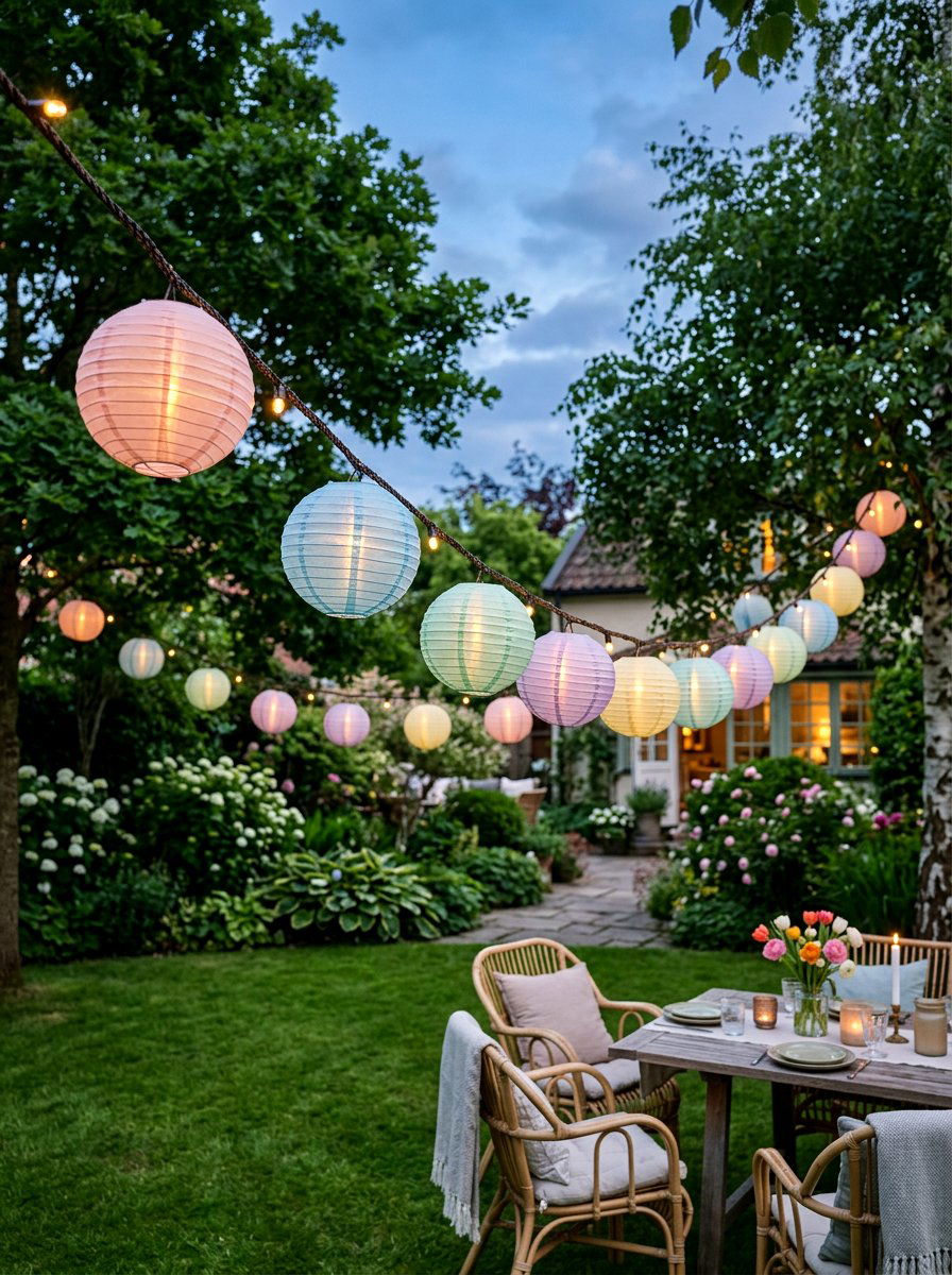 Paper Lantern Party Light - 25 Spring String Light Ideas