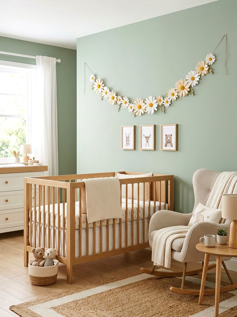 Paper daisy nursery garland - 25 Spring Flower Garland Ideas