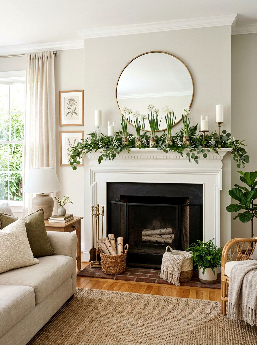 Paperwhites On Fireplace Mantel - 25 Spring Paperwhite Ideas