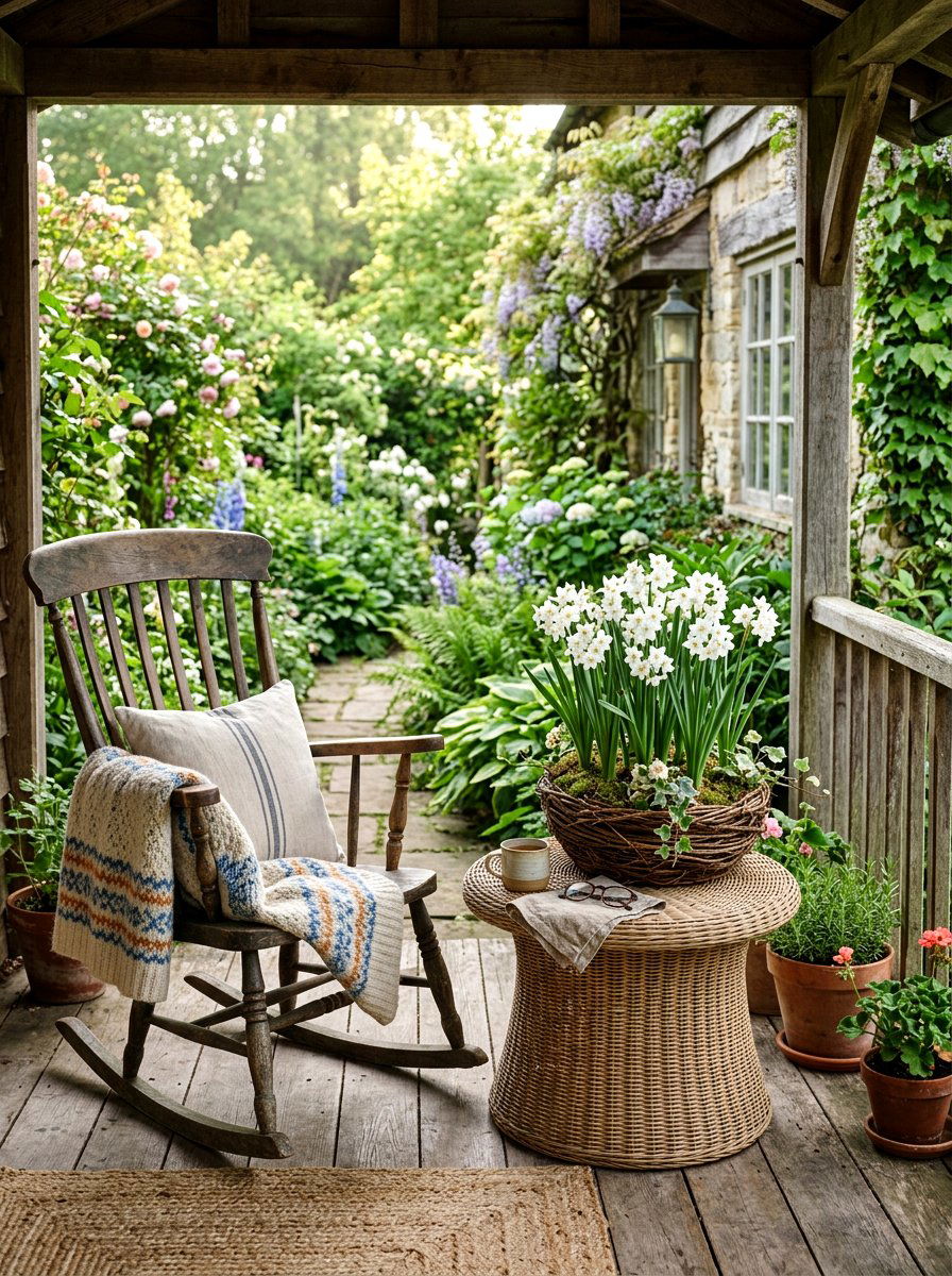 Paperwhites With Woven Grapevine - 25 Spring Paperwhite Ideas