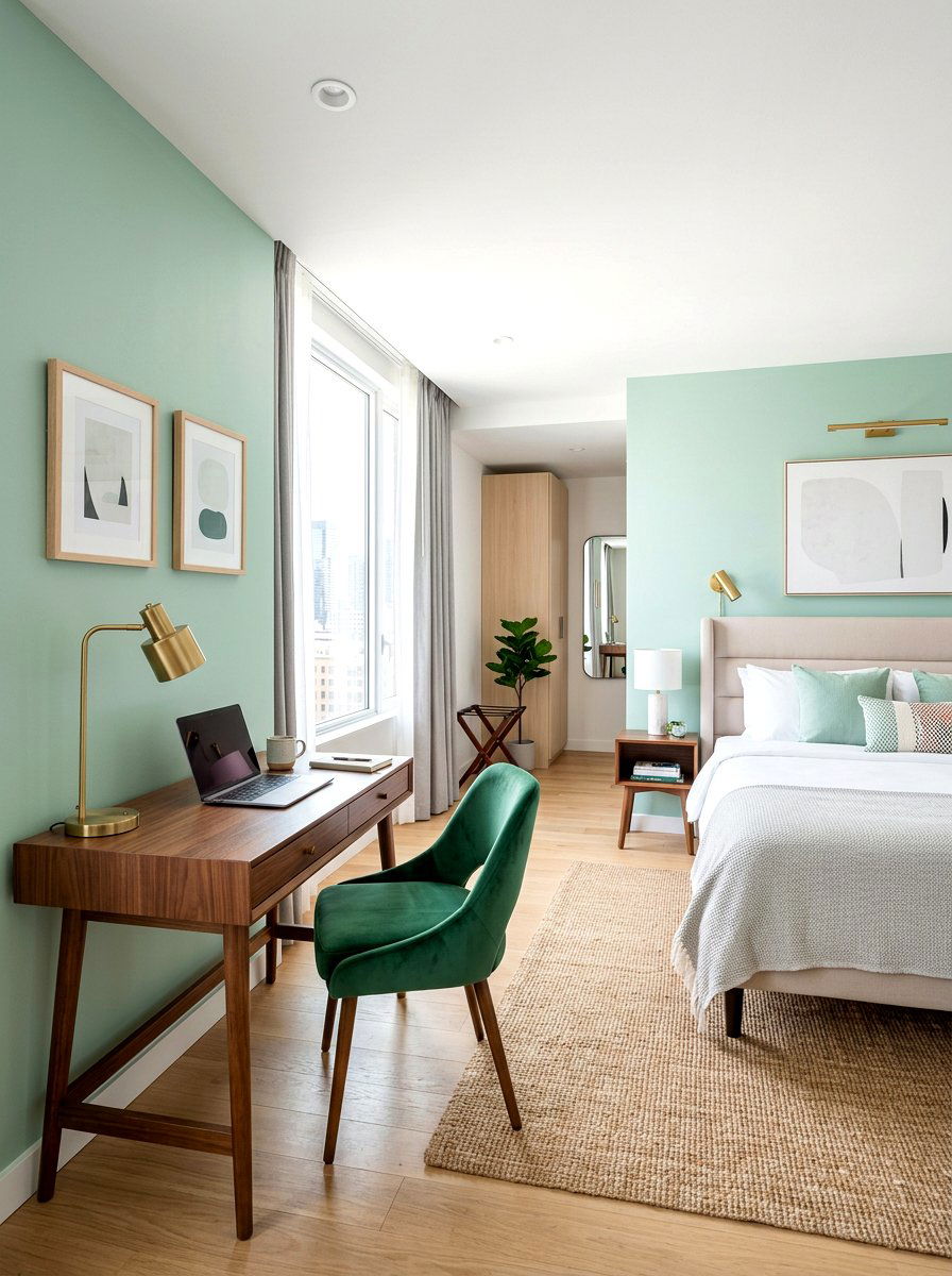 Pastel Accent Wall - 25 Spring Hotel Room Decor Ideas