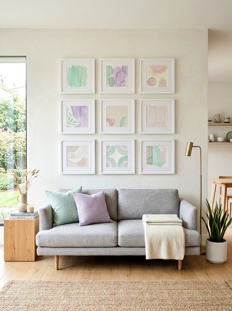 Pastel Art Grid - 25 Spring Photo Wall Ideas