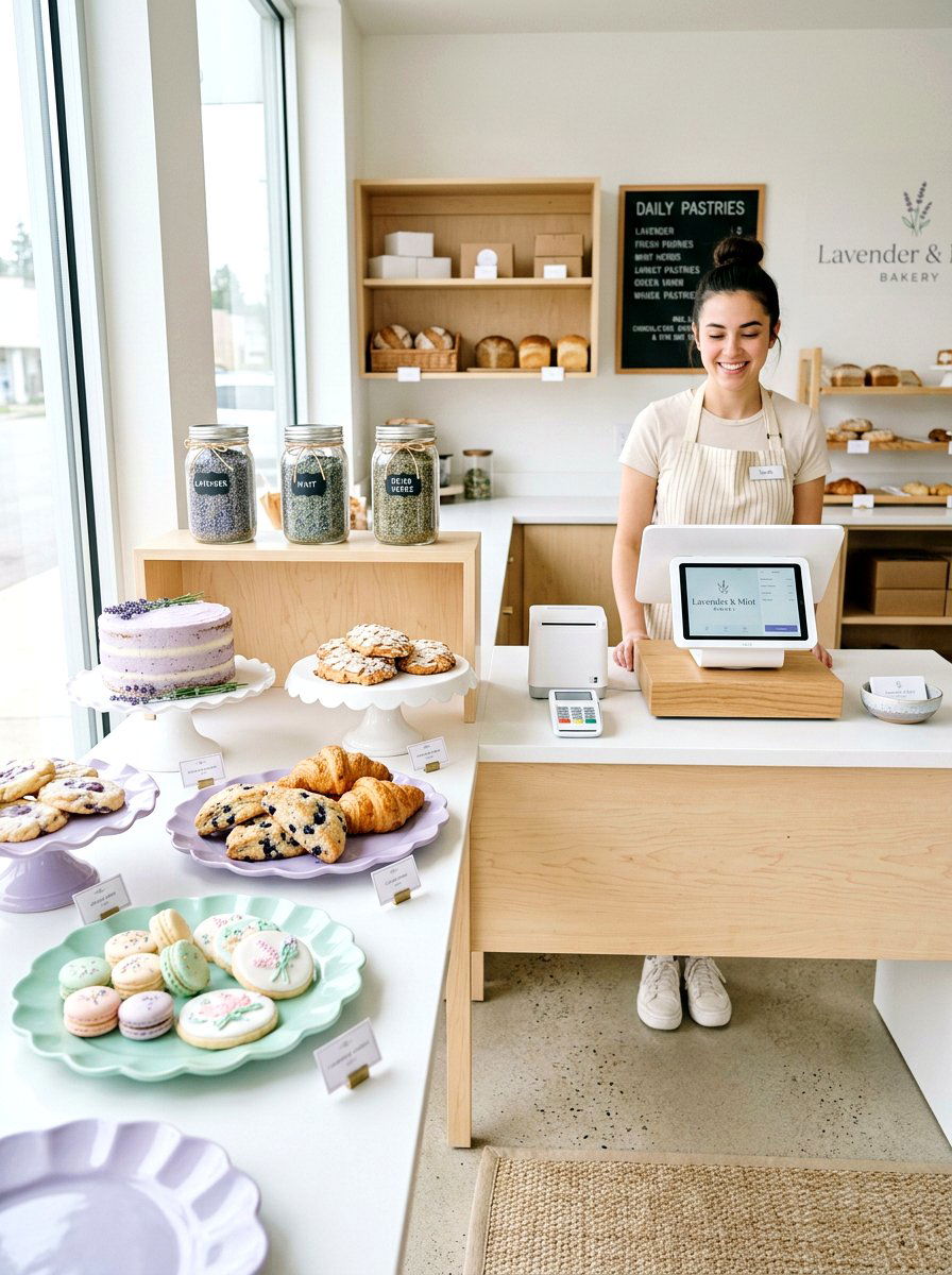 Pastel Bakery Counter Arrangement - 25 Spring Bakery Decor Ideas