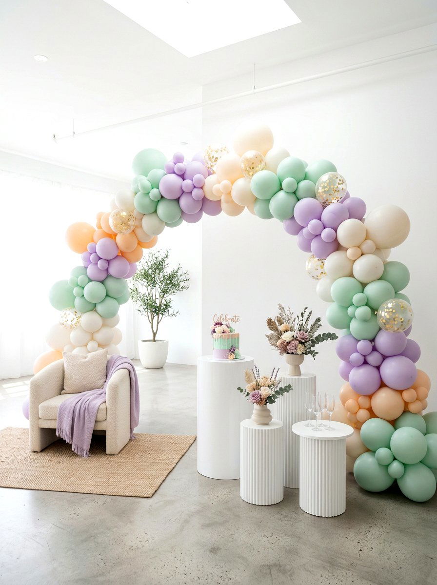 Pastel Balloon Arch - 25 Spring Photo Prop Ideas