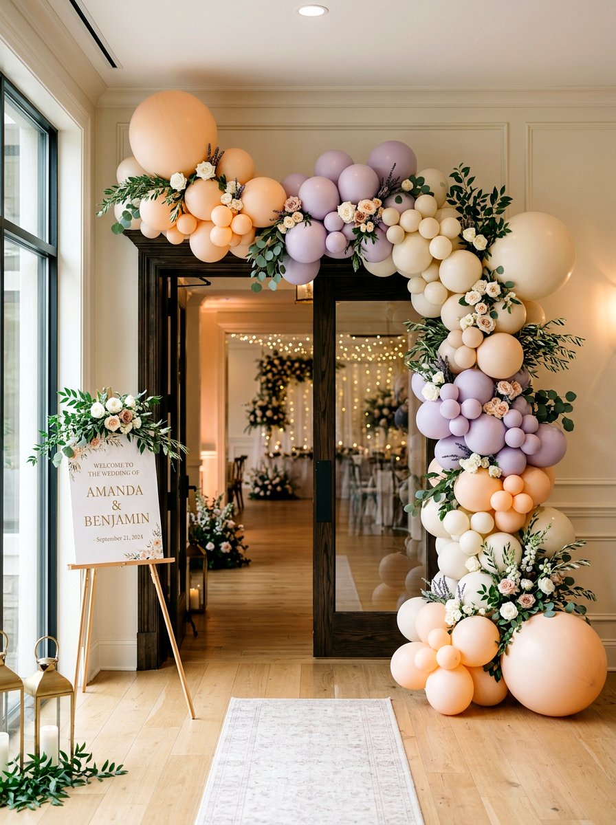 Pastel Balloon Arch - 25 Spring Wedding Reception Decor Ideas