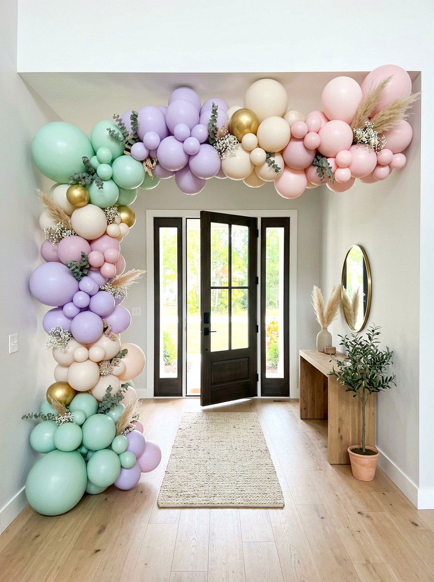 Pastel Balloon Arch - 25 Spring Balloon Decor Ideas