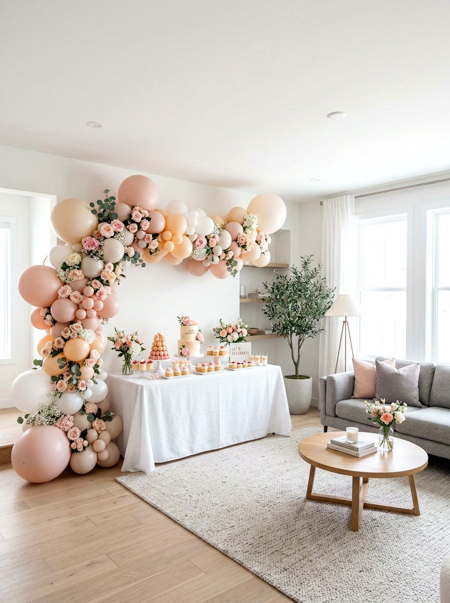 Pastel Balloon Arch - 25 Spring Mother's Day Decor Ideas