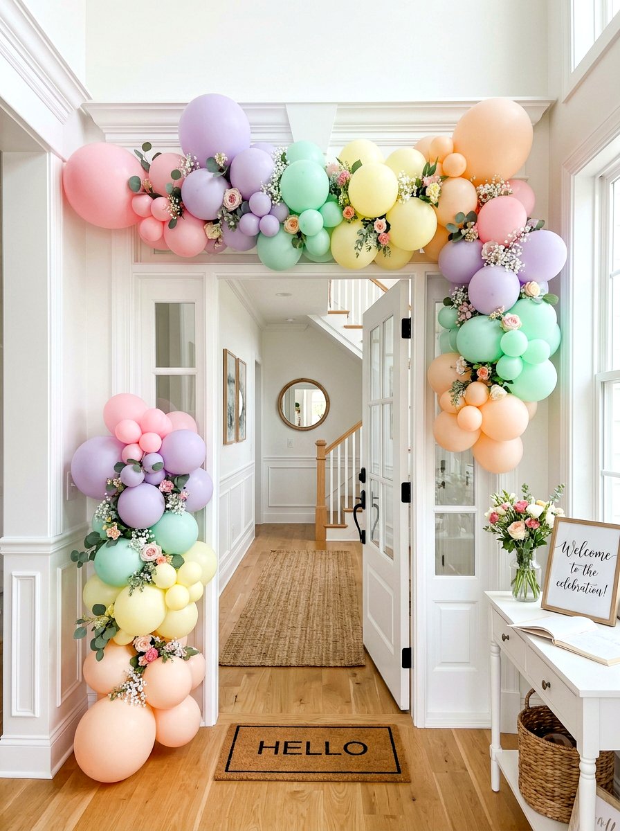 Pastel Balloon Garland - 25 Spring Brunch Party Ideas