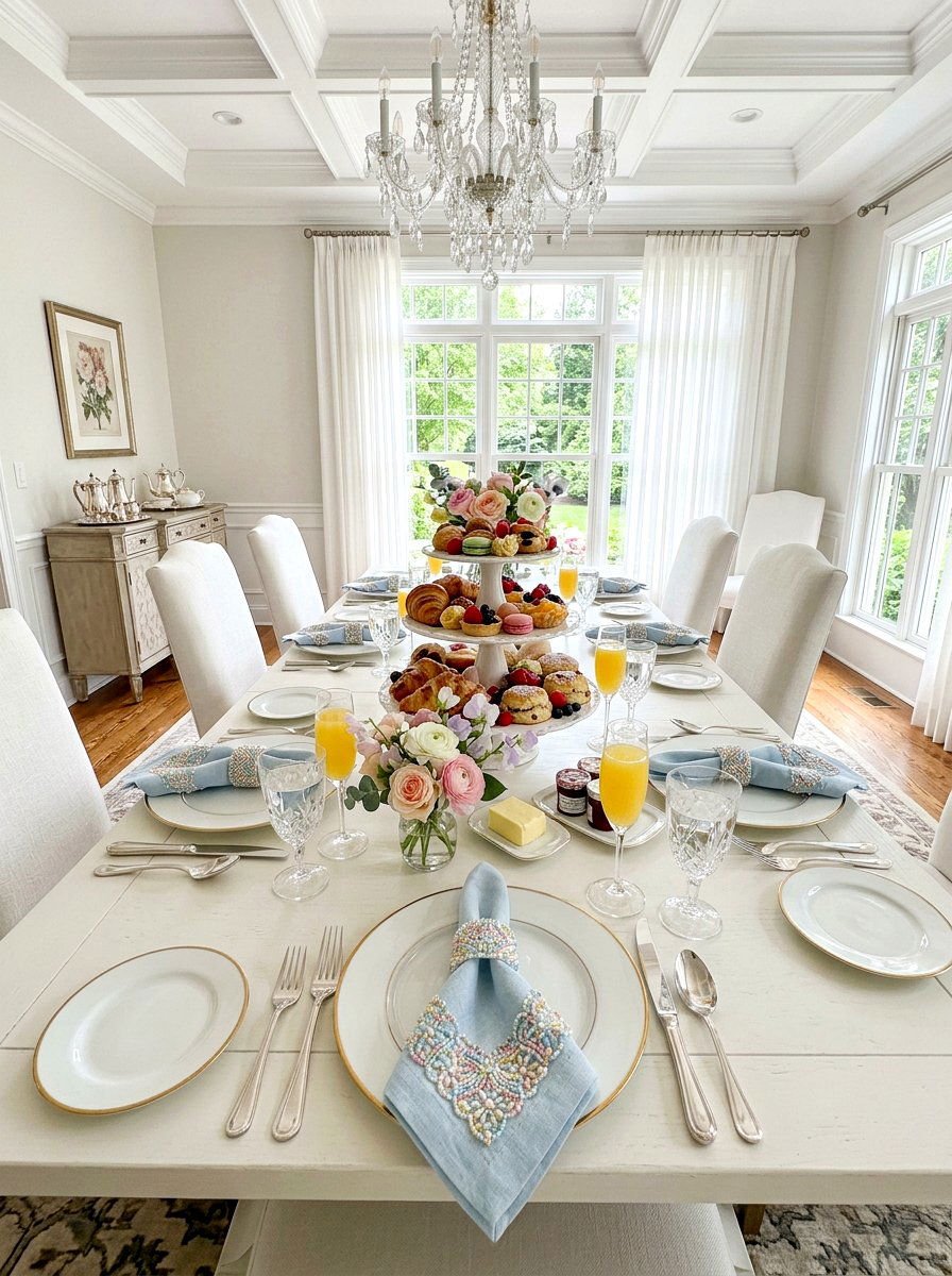 Pastel Beaded Napkin Ring - 25 Spring Napkin Ring Ideas