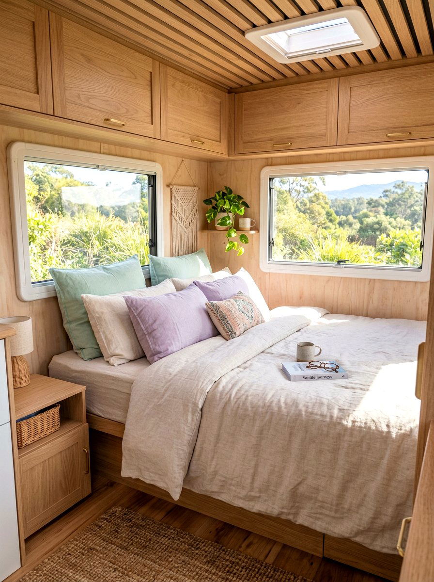 Pastel Bedding - 25 Spring Camper Decor Ideas