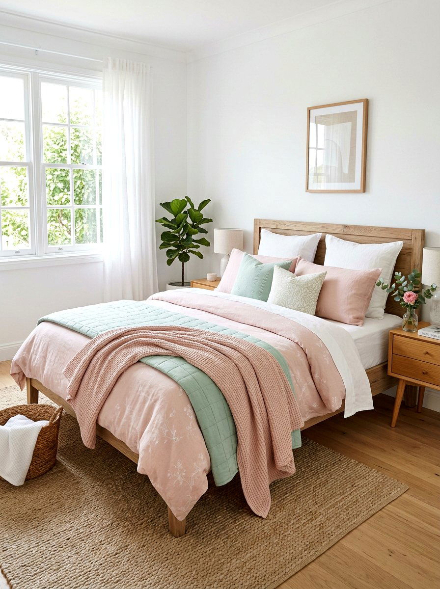 Pastel Bedding - 25 Spring Guest Room Decor Ideas