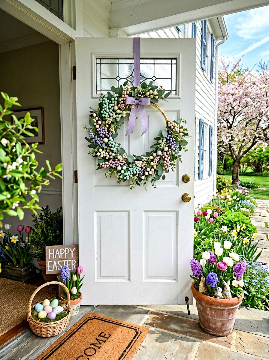 Pastel Berry Hoop Wreath - 25 Spring Flower Wreath Hoop Ideas
