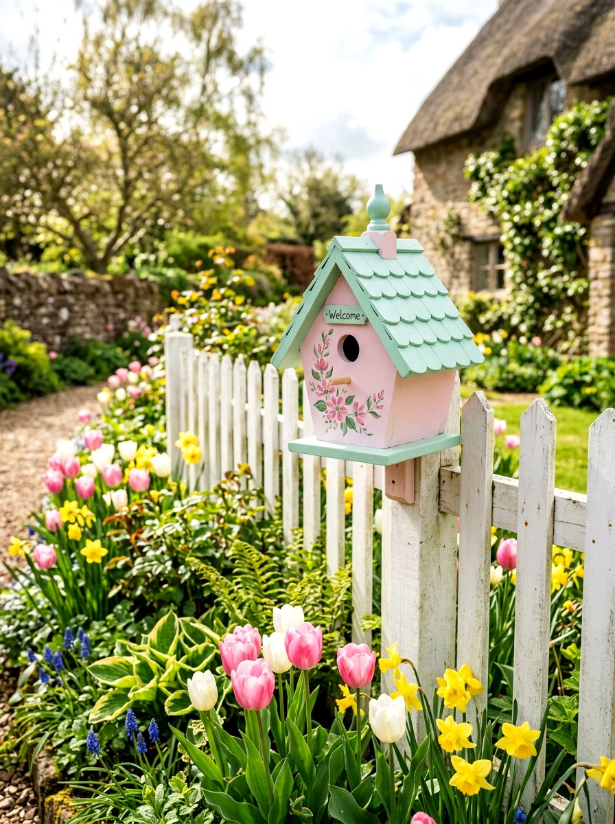 Pastel Birdhouse - 25 Spring Birdhouse Painting Ideas