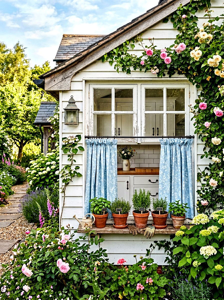 Pastel Blue Cafe Curtain - 25 Spring Window Treatment Ideas