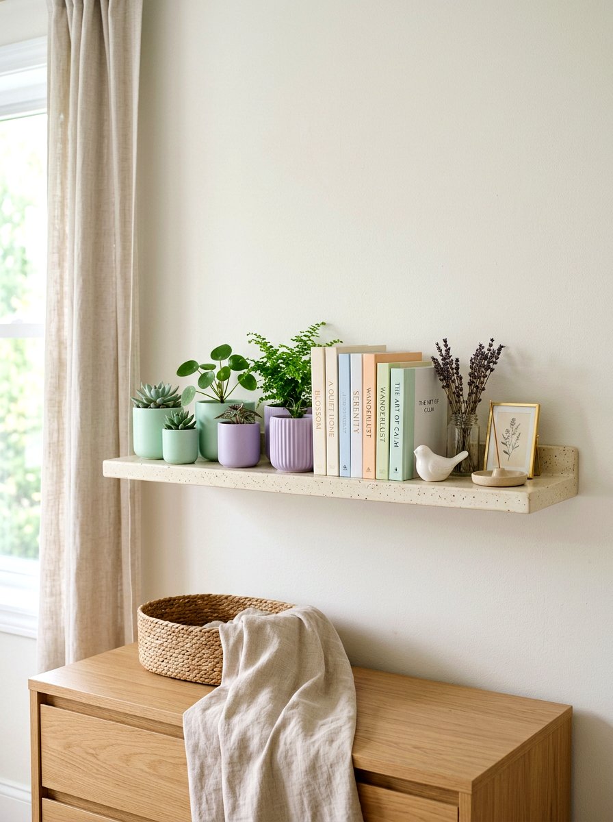 Pastel Ceramic Bedroom - 25 Spring Bedroom Shelf Ideas