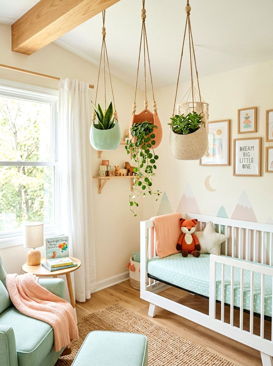 Pastel Ceramic Hanging Pod - 25 Spring Hanging Terrarium Ideas