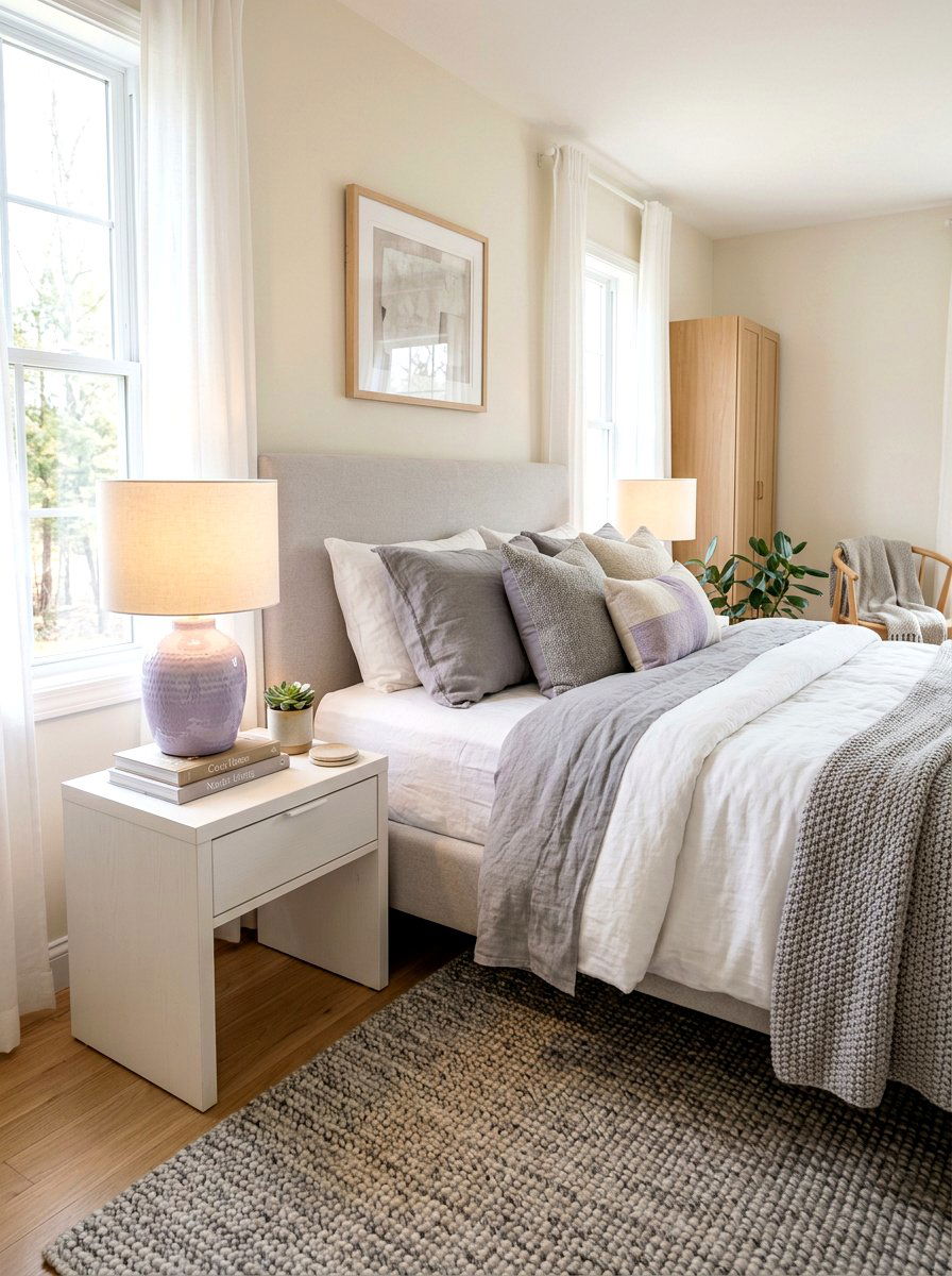 Pastel Ceramic Lamp - 25 Spring Nightstand Decor Ideas