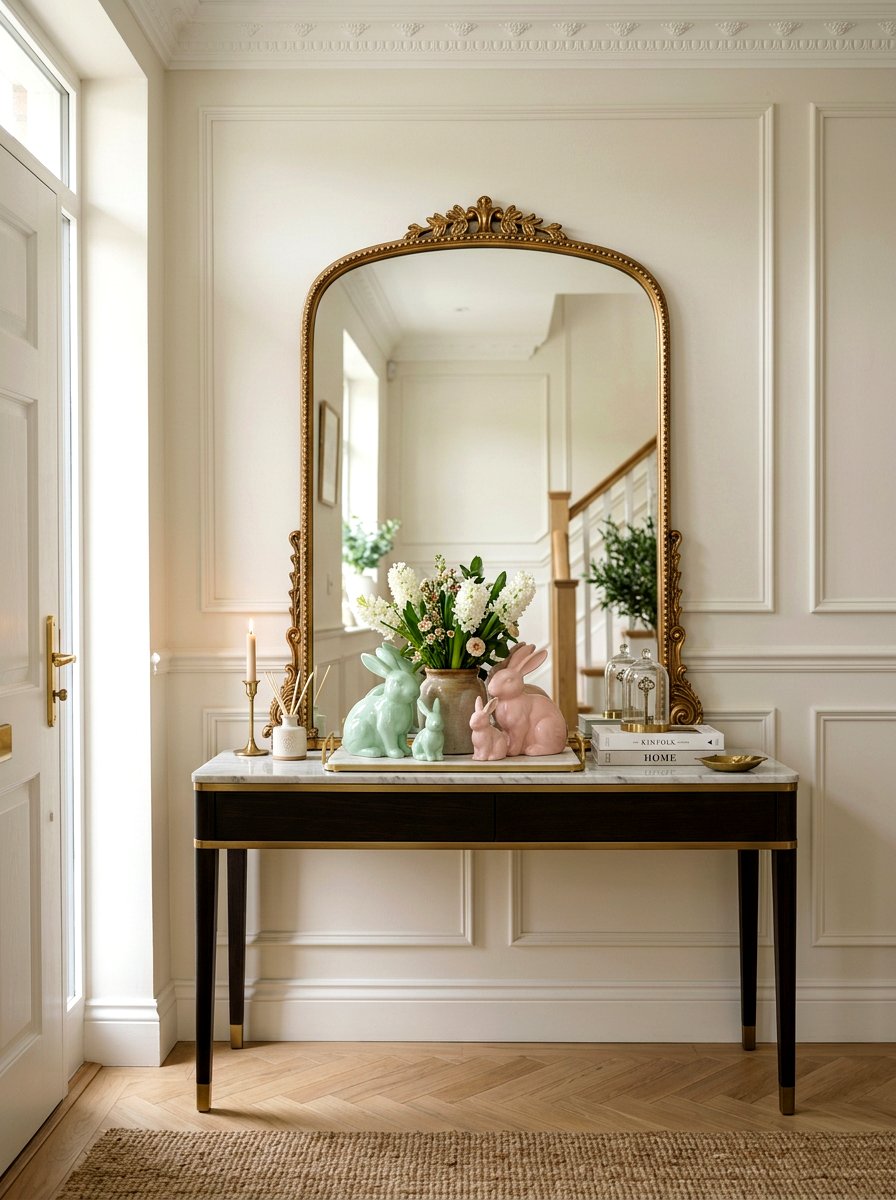 Pastel Ceramic Rabbit Display - 25 Spring Tray Decor Ideas