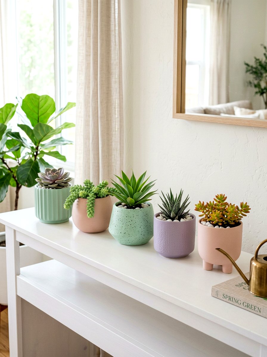 Pastel Ceramic Succulent Pots - 25 Spring Succulent Centerpiece Ideas