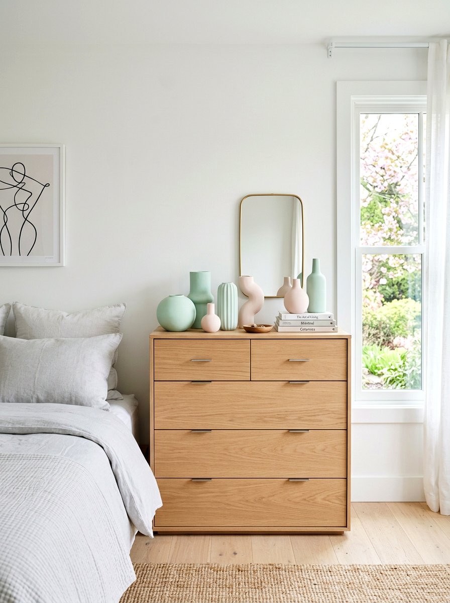 Pastel Ceramic Vase - 25 Spring Dresser Top Decor Ideas